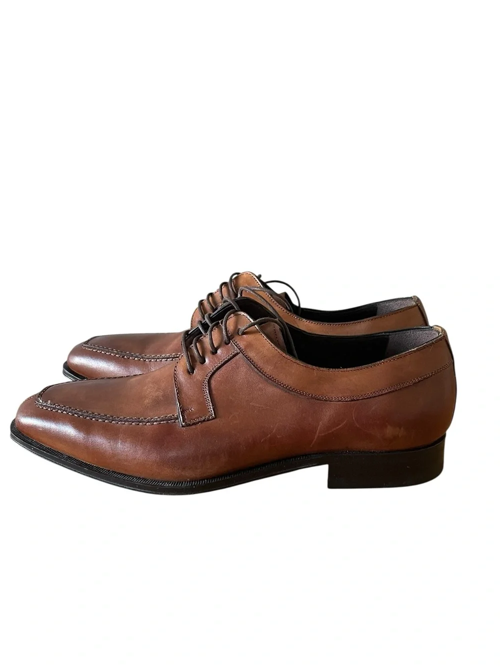 MEZLAN Men's Brown Leather Lace-Up Dress Shoes Size:8.5